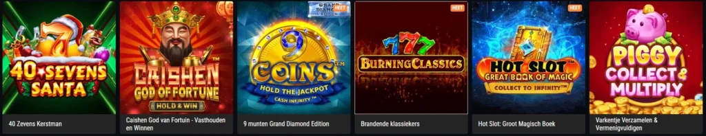 Sélection de machines à sous et jeux d'argent sur Betamo Casino.